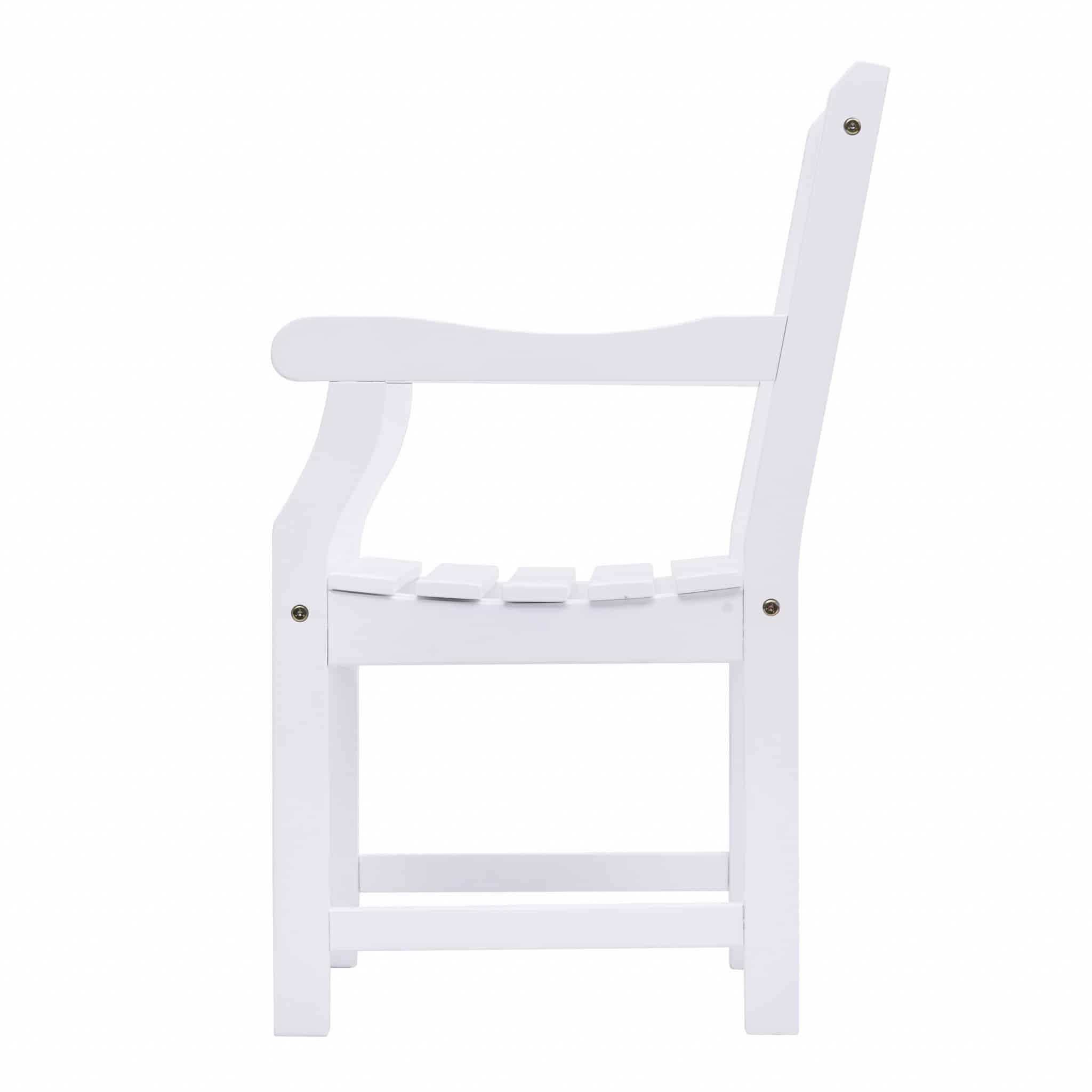 White Patio Armchair With Diagonal Design - Image 3