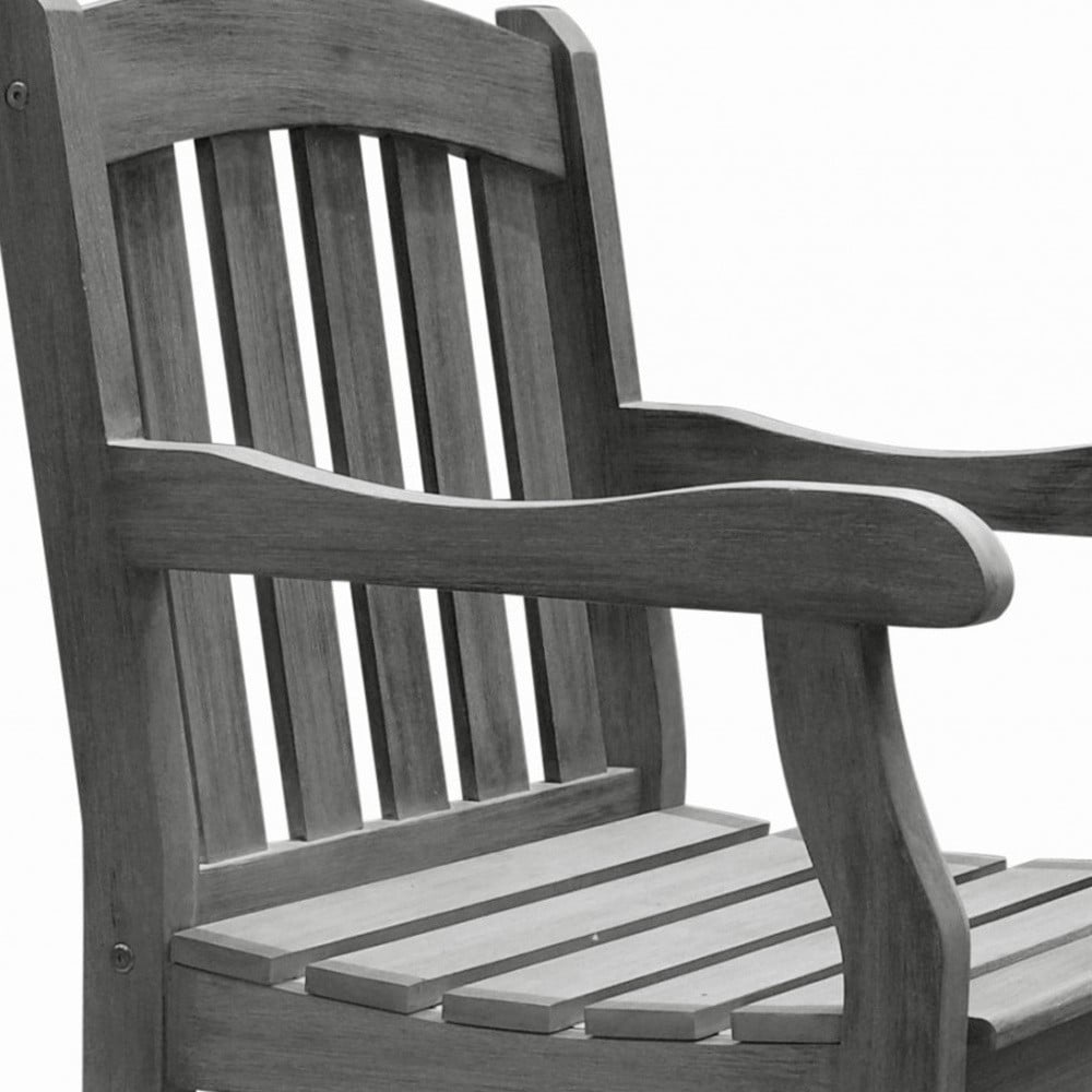 Distressed Patio Armchair With Horizontal Slats - Image 5