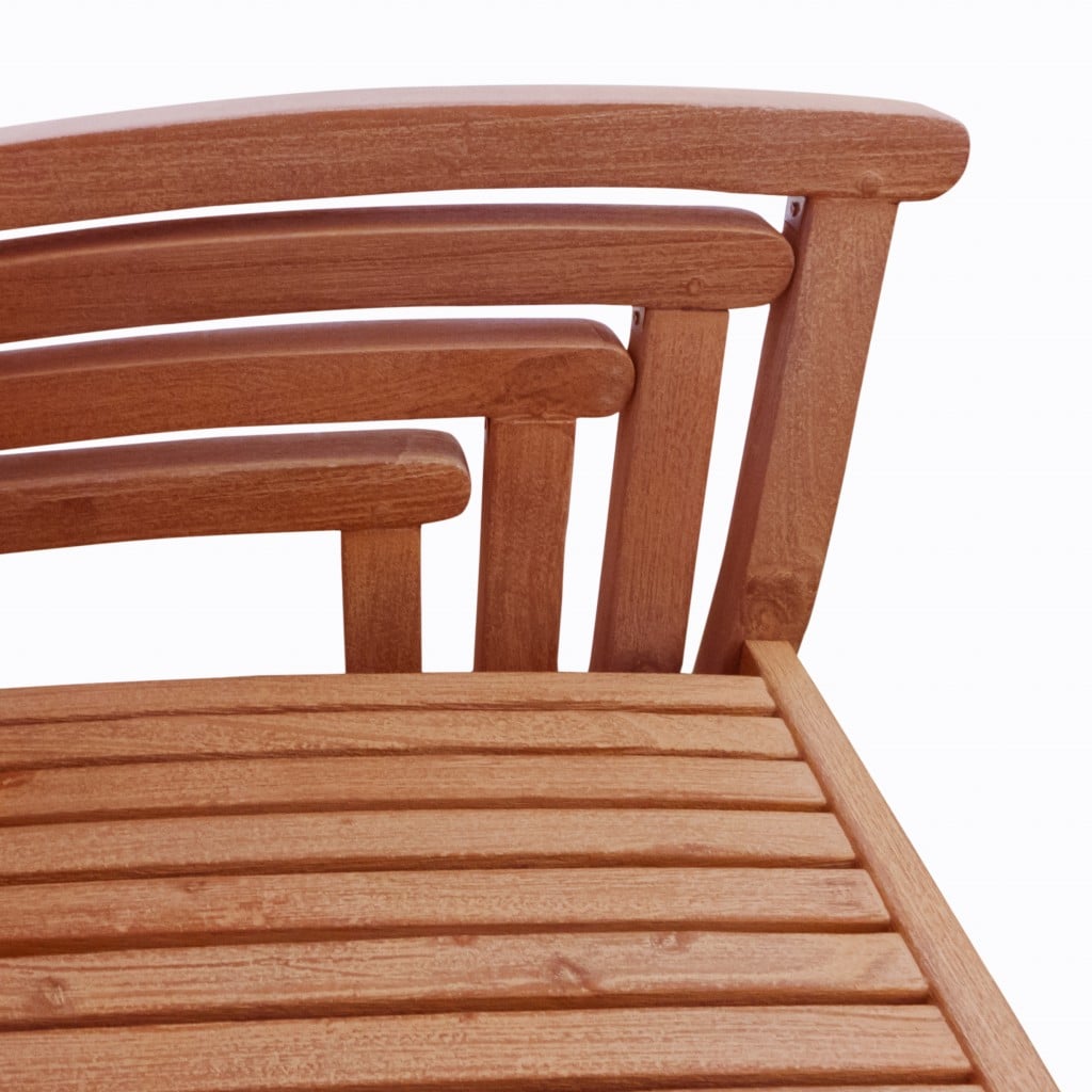 Set Of Two Brown Stacking Armchairs - Image 3