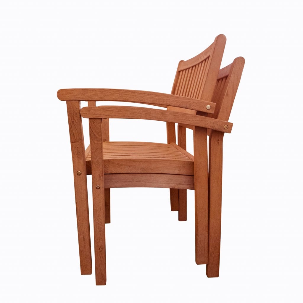 Set Of Two Brown Stacking Armchairs - Image 2