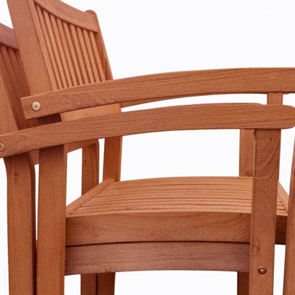 Set Of Two Brown Stacking Armchairs - Image 5