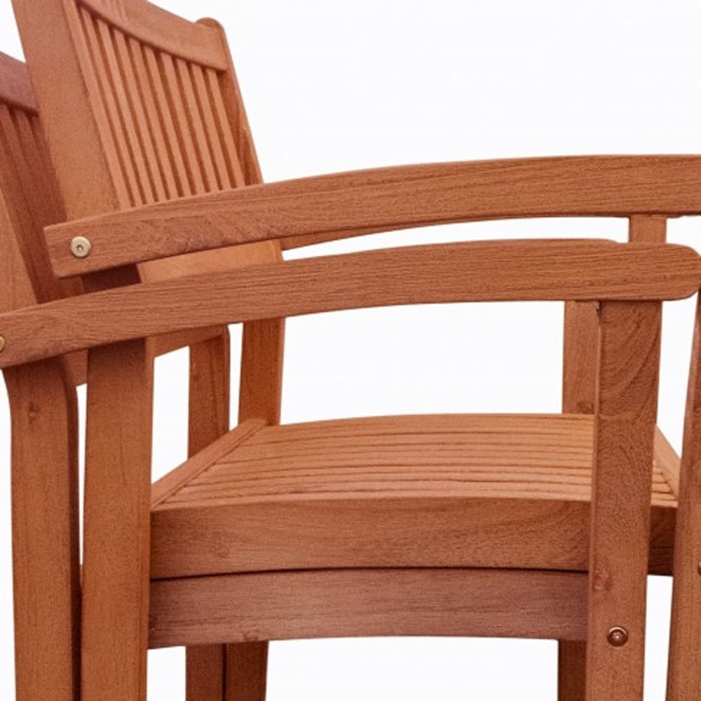 Set Of Two Brown Stacking Armchairs - Image 6