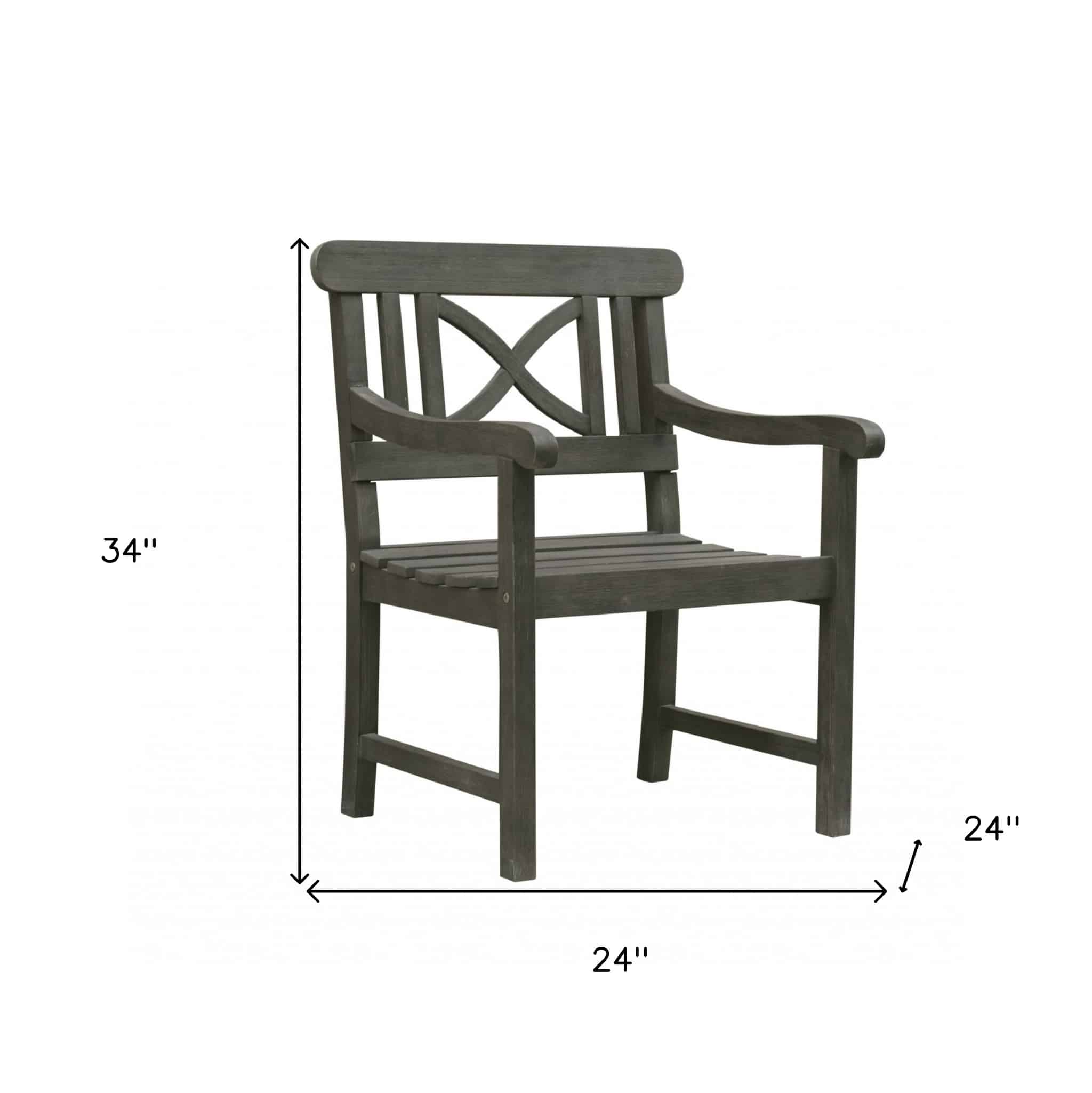Distressed Grey Garden Armchair - Image 7