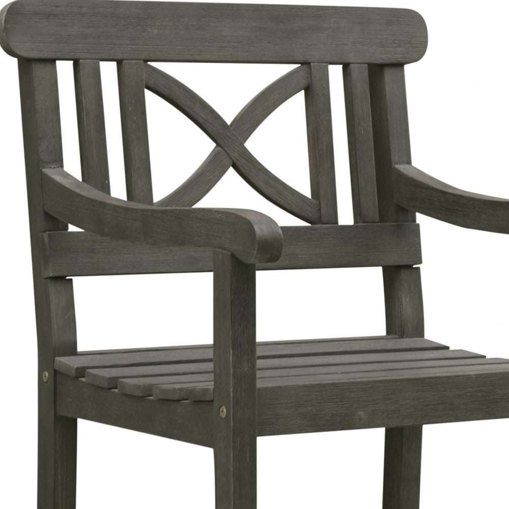 Distressed Grey Garden Armchair - Image 5