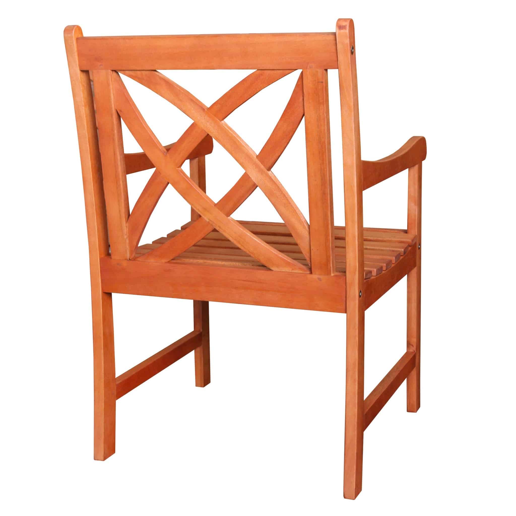 Brown Patio Armchair With Decorative Back - Image 2