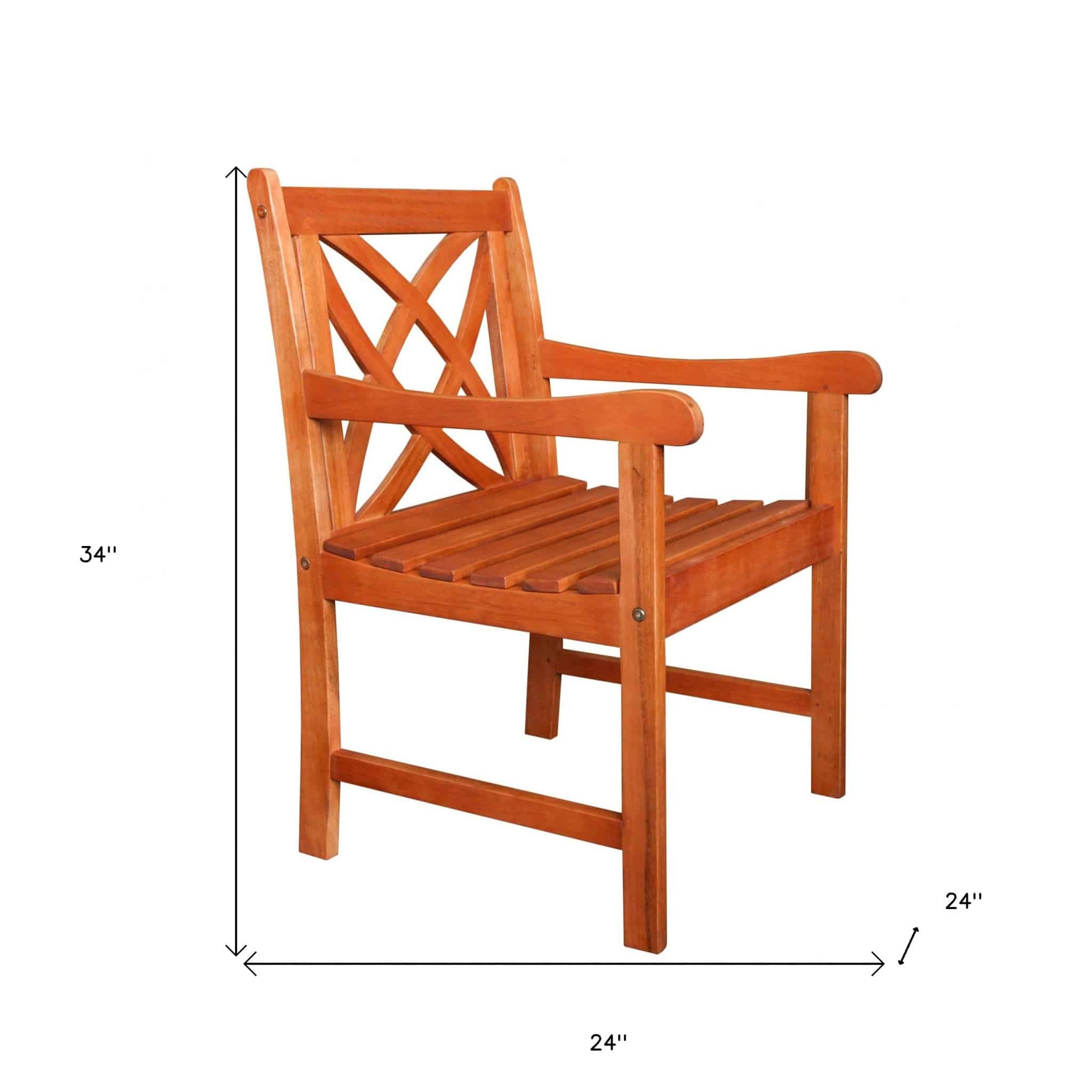 Brown Patio Armchair With Decorative Back - Image 8
