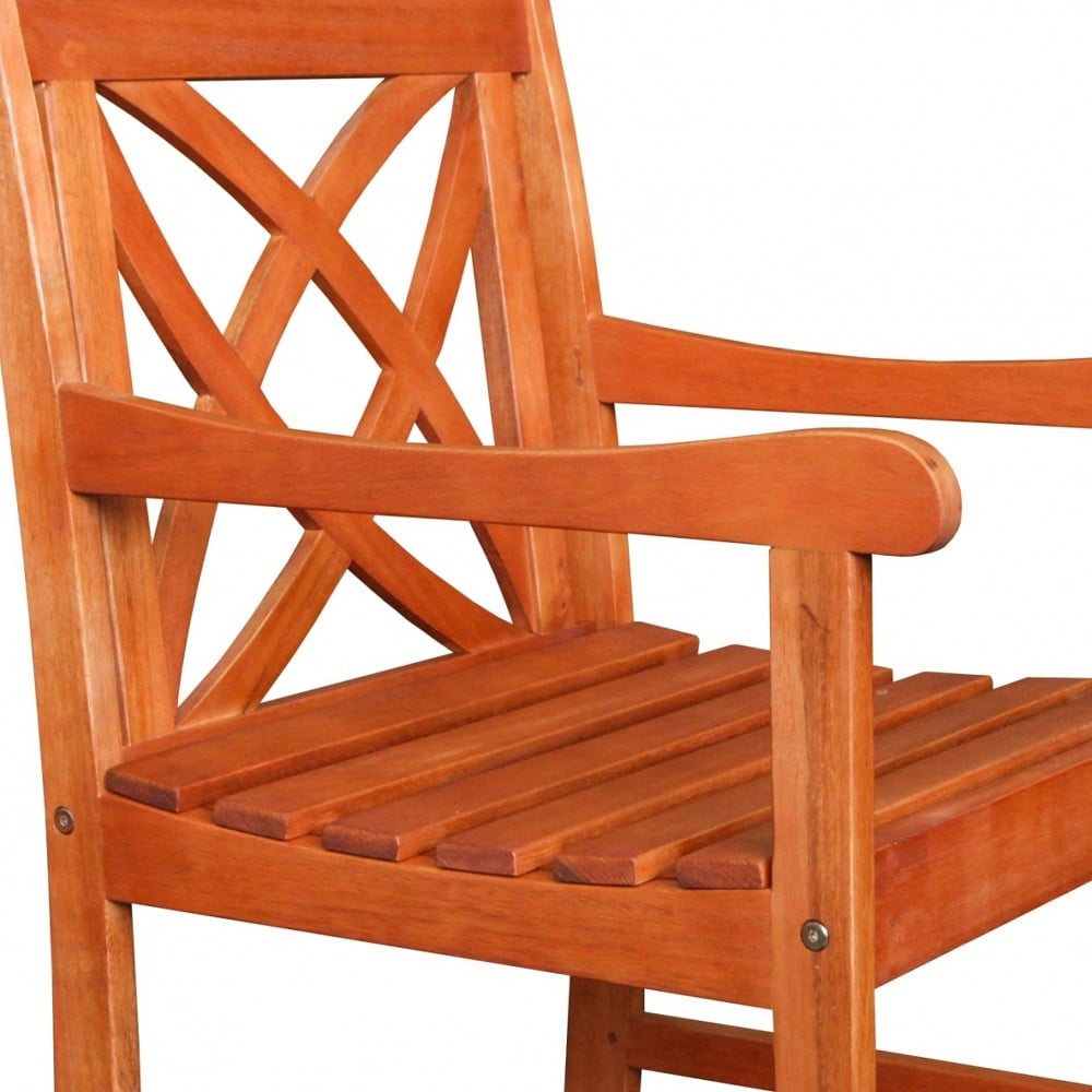 Brown Patio Armchair With Decorative Back - Image 5