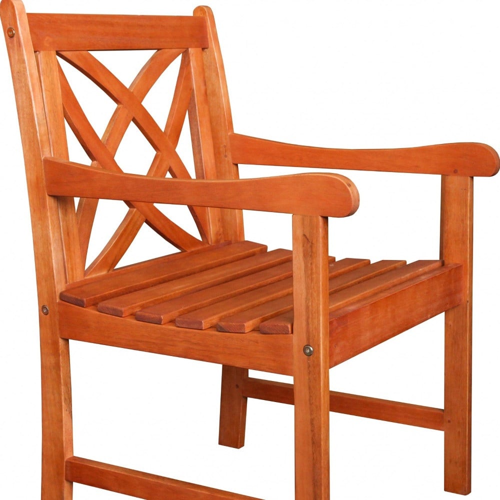 Brown Patio Armchair With Decorative Back - Image 6