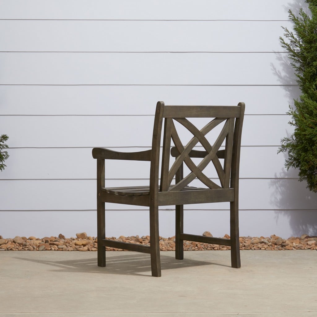 Distressed Patio Armchair With Decorative Back - Image 6