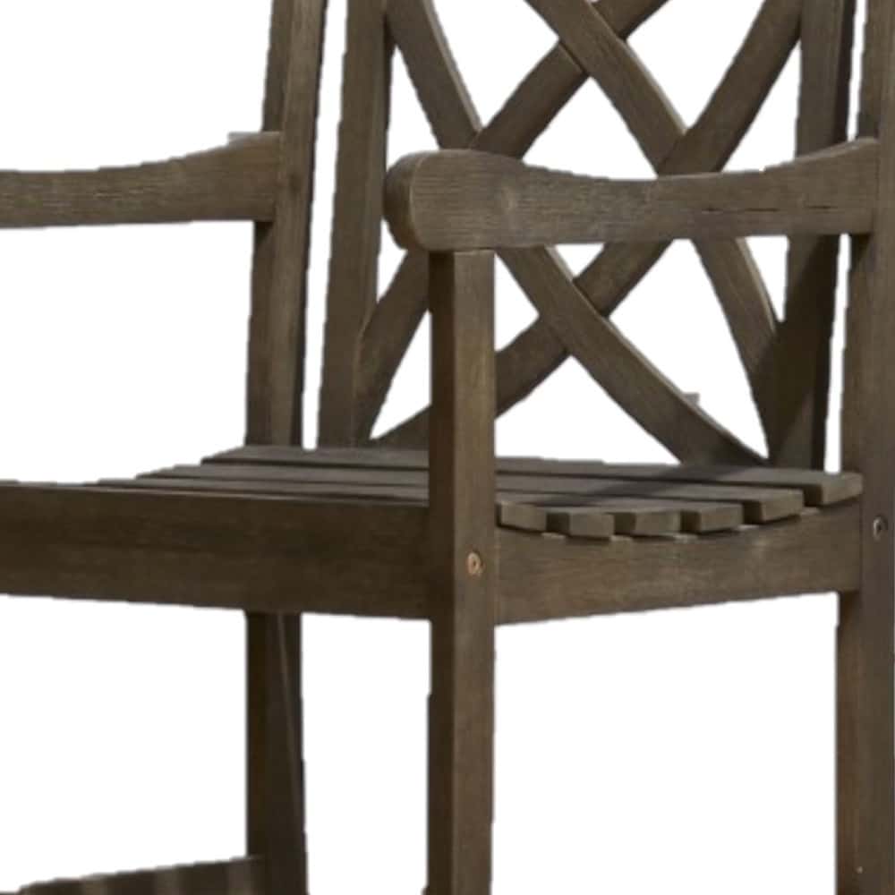 Distressed Patio Armchair With Decorative Back - Image 2