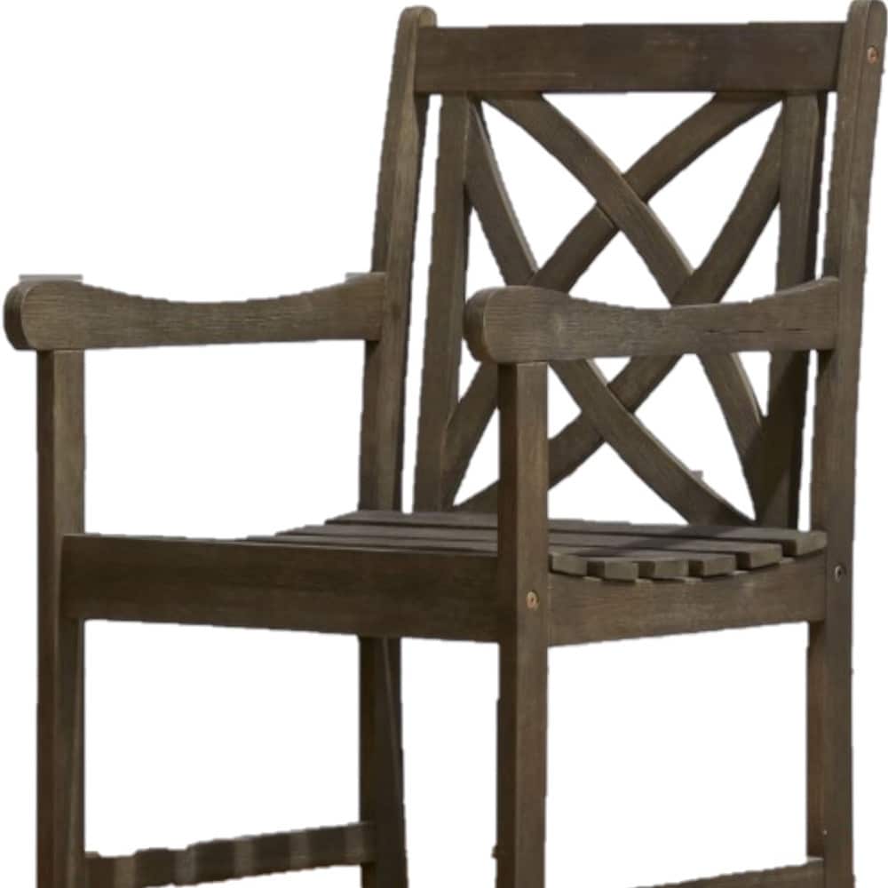 Distressed Patio Armchair With Decorative Back - Image 3