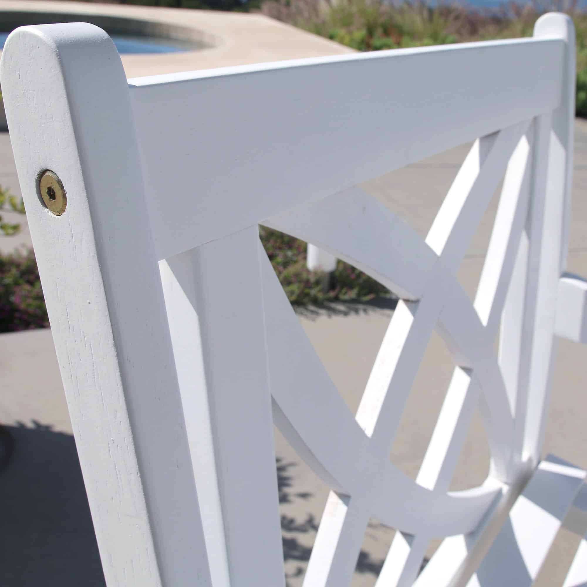 White Patio Armchair With Decorative Back - Image 5