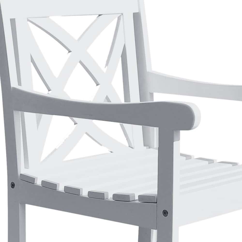 White Patio Armchair With Decorative Back - Image 2