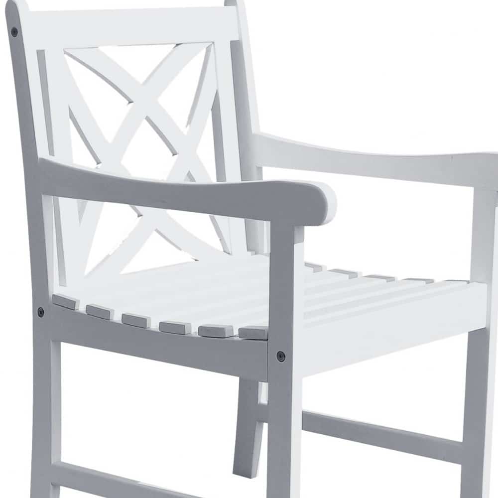 White Patio Armchair With Decorative Back - Image 3
