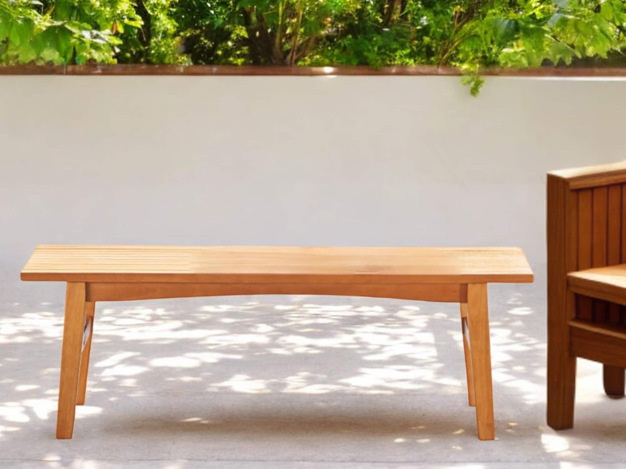 48" Golden Brown Solid Wood Outdoor Coffee Table - Image 2