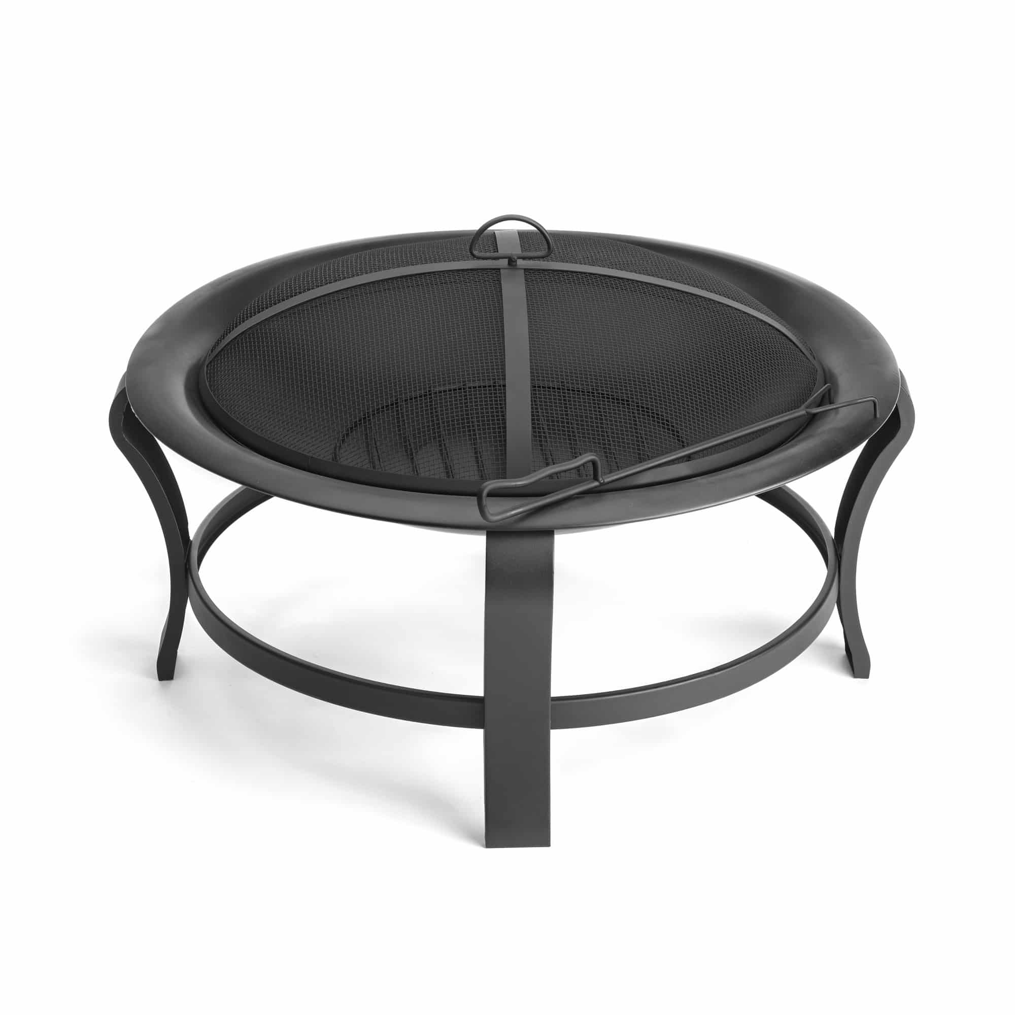 Black Steel Round Wood Burning Fire Pit - Image 3