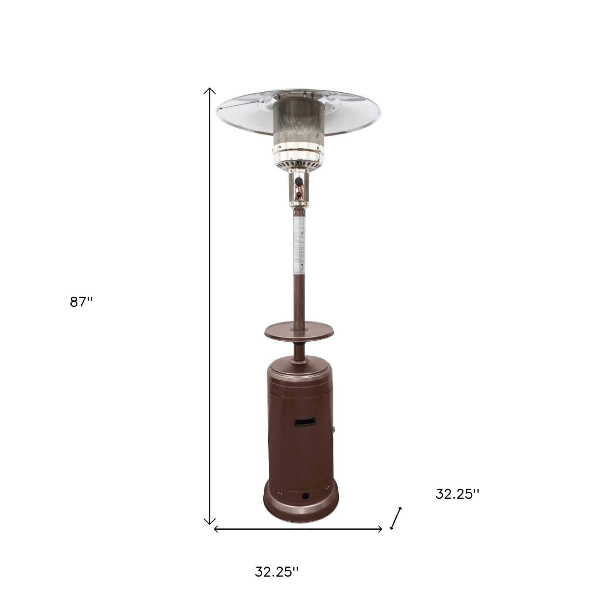 48000 BTU Bronze Steel Propane Cylindrical Pole Standing Patio Heater - Image 6