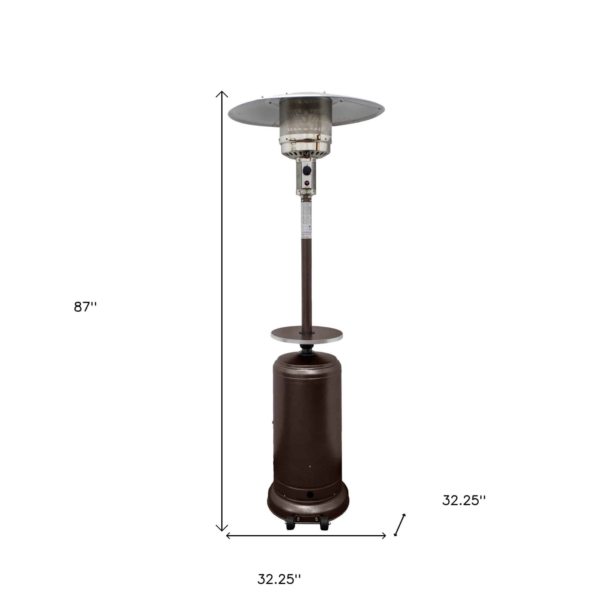 48000 BTU Bronze Steel Propane Cylindrical Pole Standing Patio Heater - Image 6