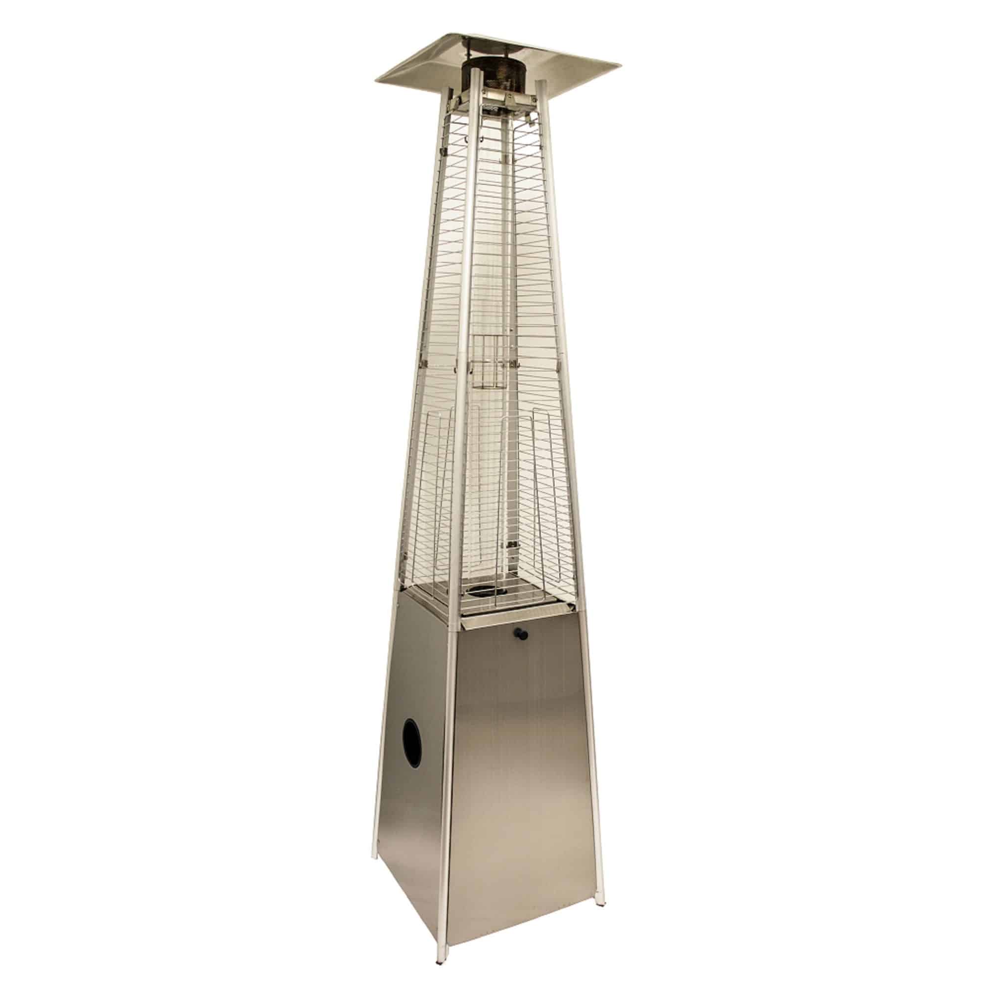 41000 BTU Silver Steel Propane Triangular Pyramid Standing Patio Heater - Image 2