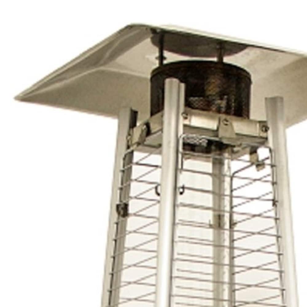 41000 BTU Silver Steel Propane Triangular Pyramid Standing Patio Heater - Image 4