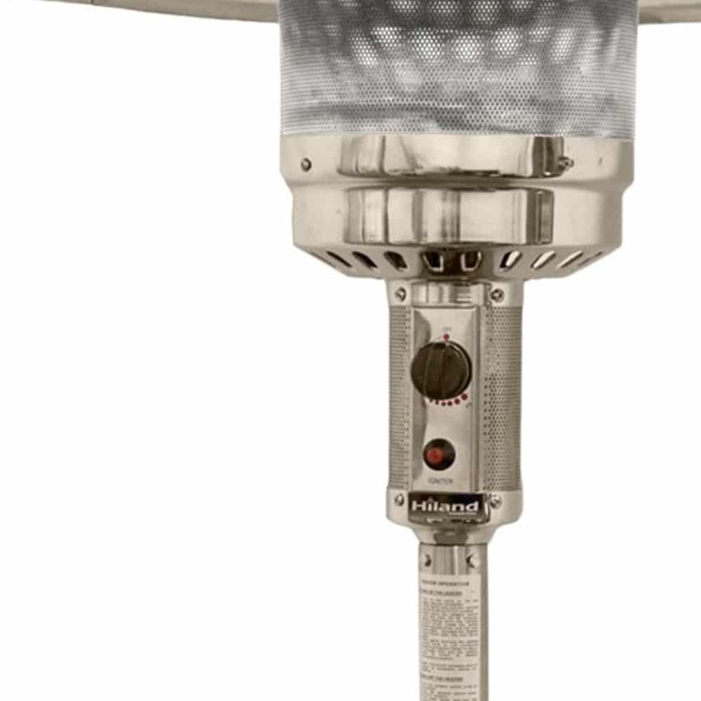 48000 BTU Silver Steel Propane Cylindrical Pole Standing Patio Heater - Image 4