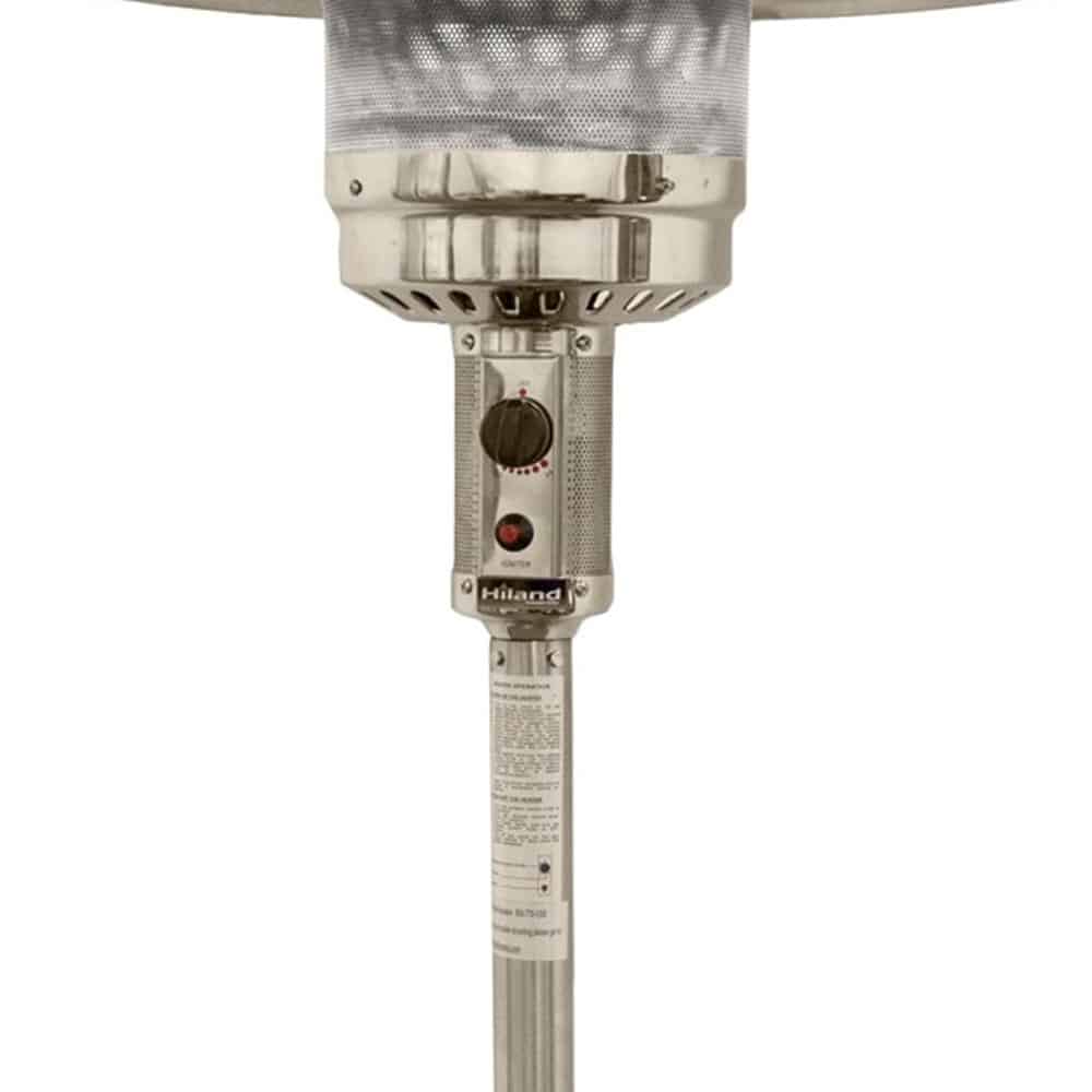 48000 BTU Silver Steel Propane Cylindrical Pole Standing Patio Heater - Image 5