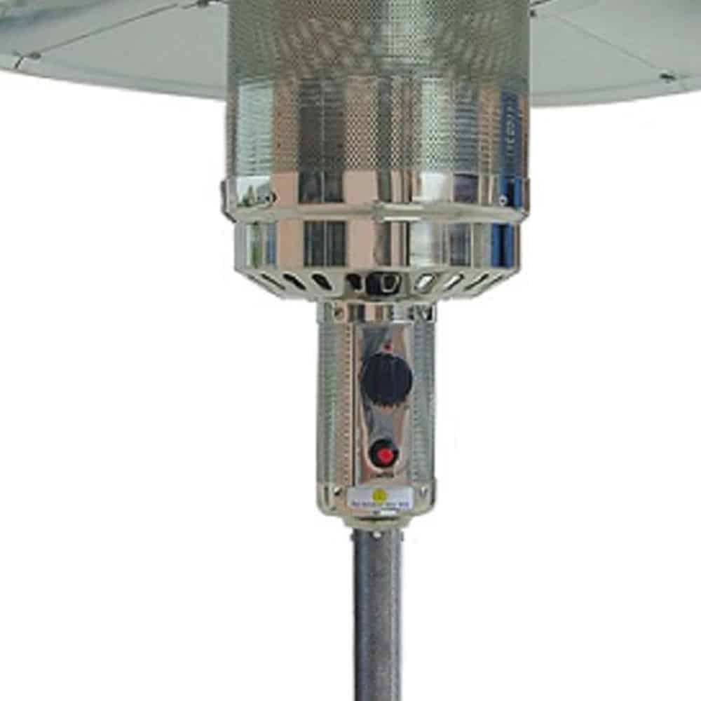 48000 BTU Silver Steel Propane Cylindrical Pole Standing Patio Heater - Image 4