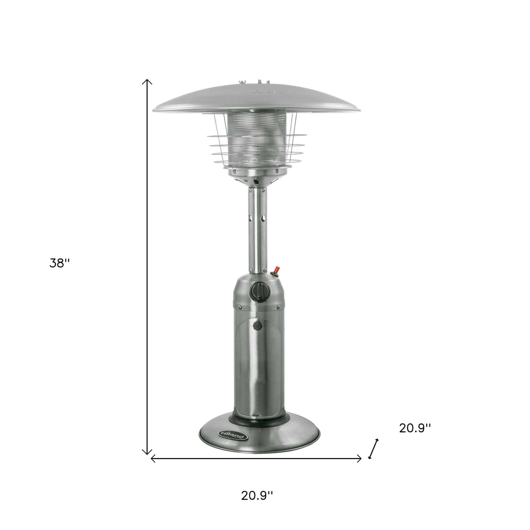 11000 BTU Silver Steel Propane Cylindrical Pole Tabletop Patio Heater - Image 9