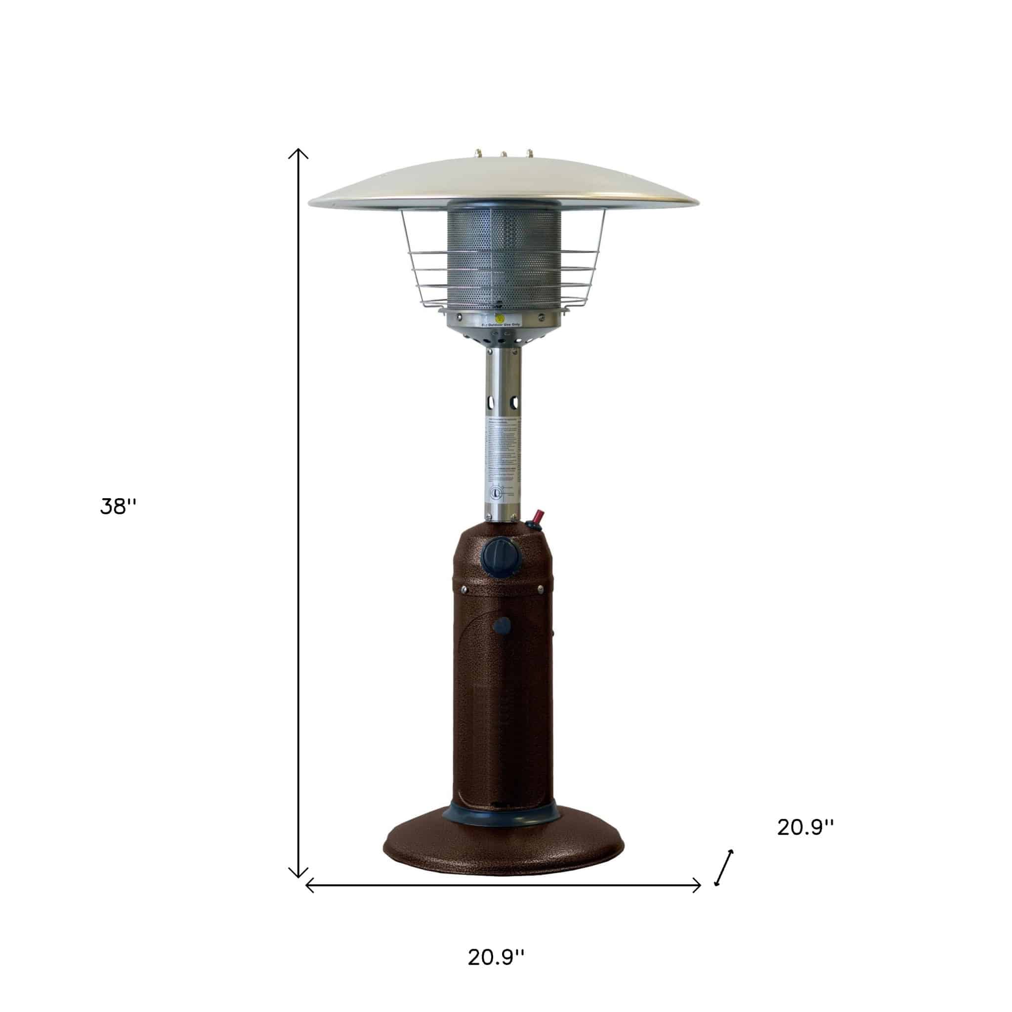 11000 BTU Bronze Steel Propane Cylindrical Pole Tabletop Patio Heater - Image 6