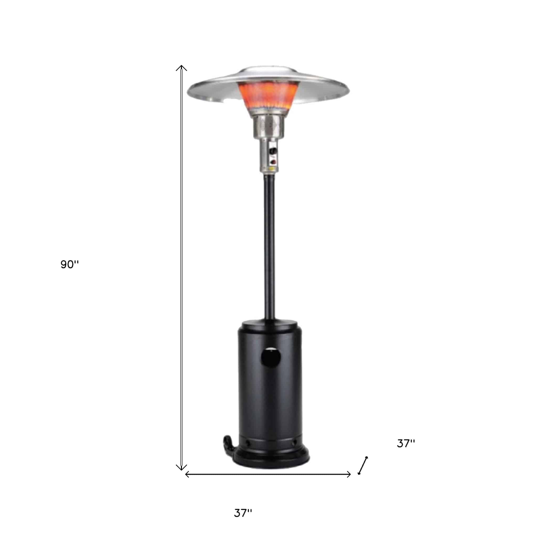 40000 BTU Black Steel Propane Cylindrical Pole Standing Patio Heater - Image 6
