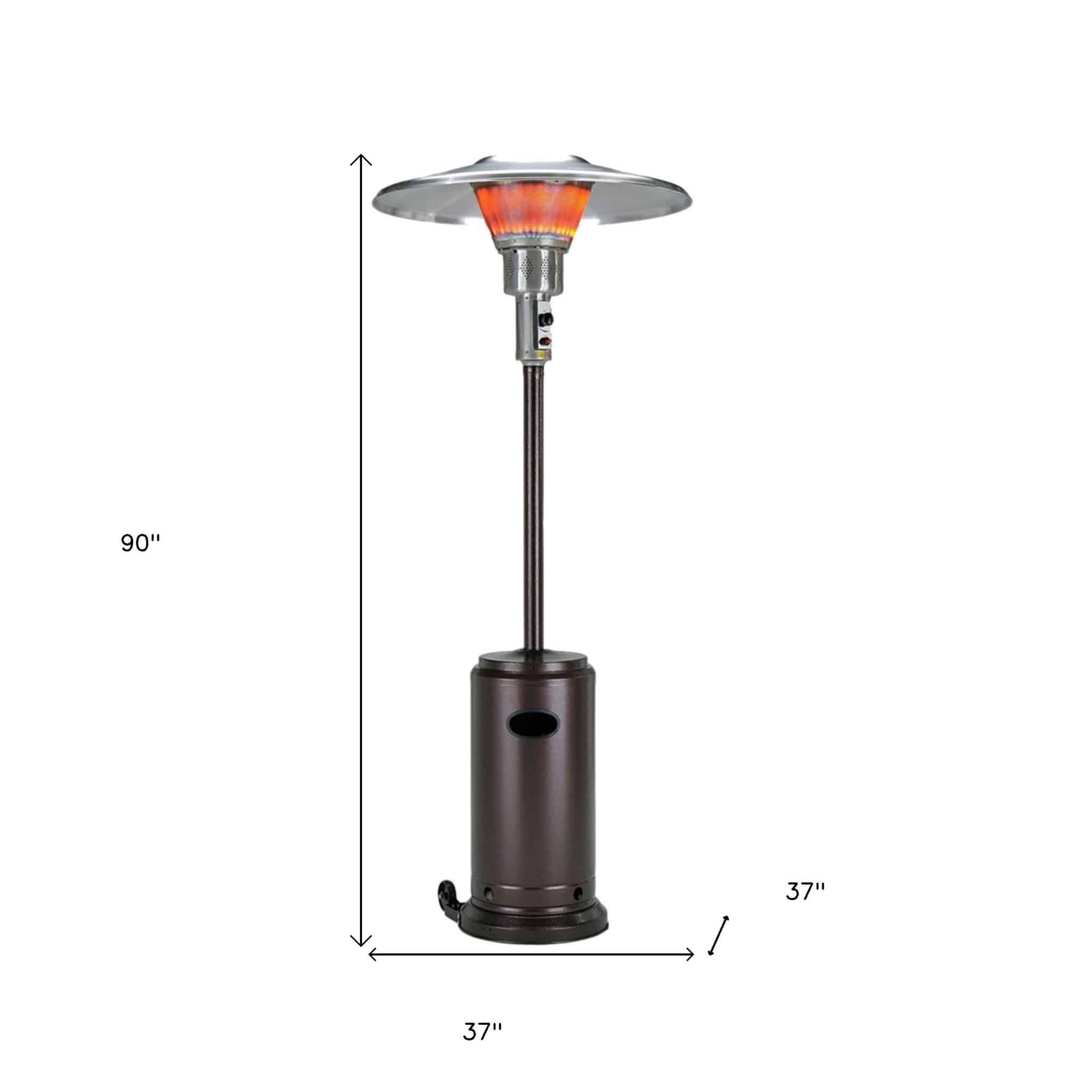 40000 BTU Bronze Steel Propane Cylindrical Pole Standing Patio Heater - Image 6