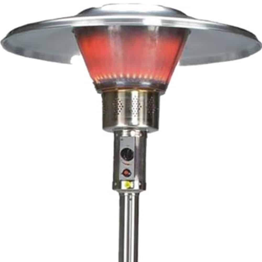 40000 BTU Silver Steel Propane Cylindrical Pole Standing Patio Heater - Image 5