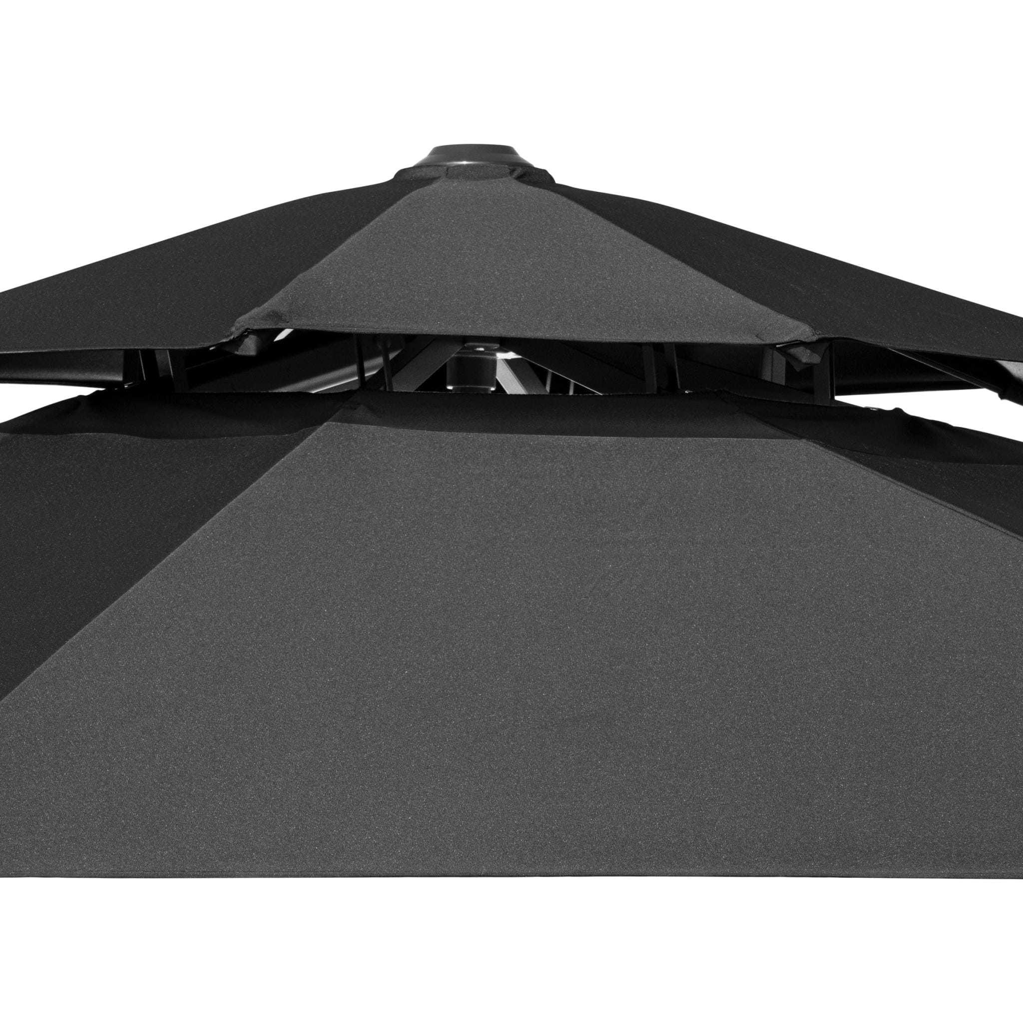 12' Black Polyester Round Tilt Cantilever Patio Umbrella With Stand - Image 7