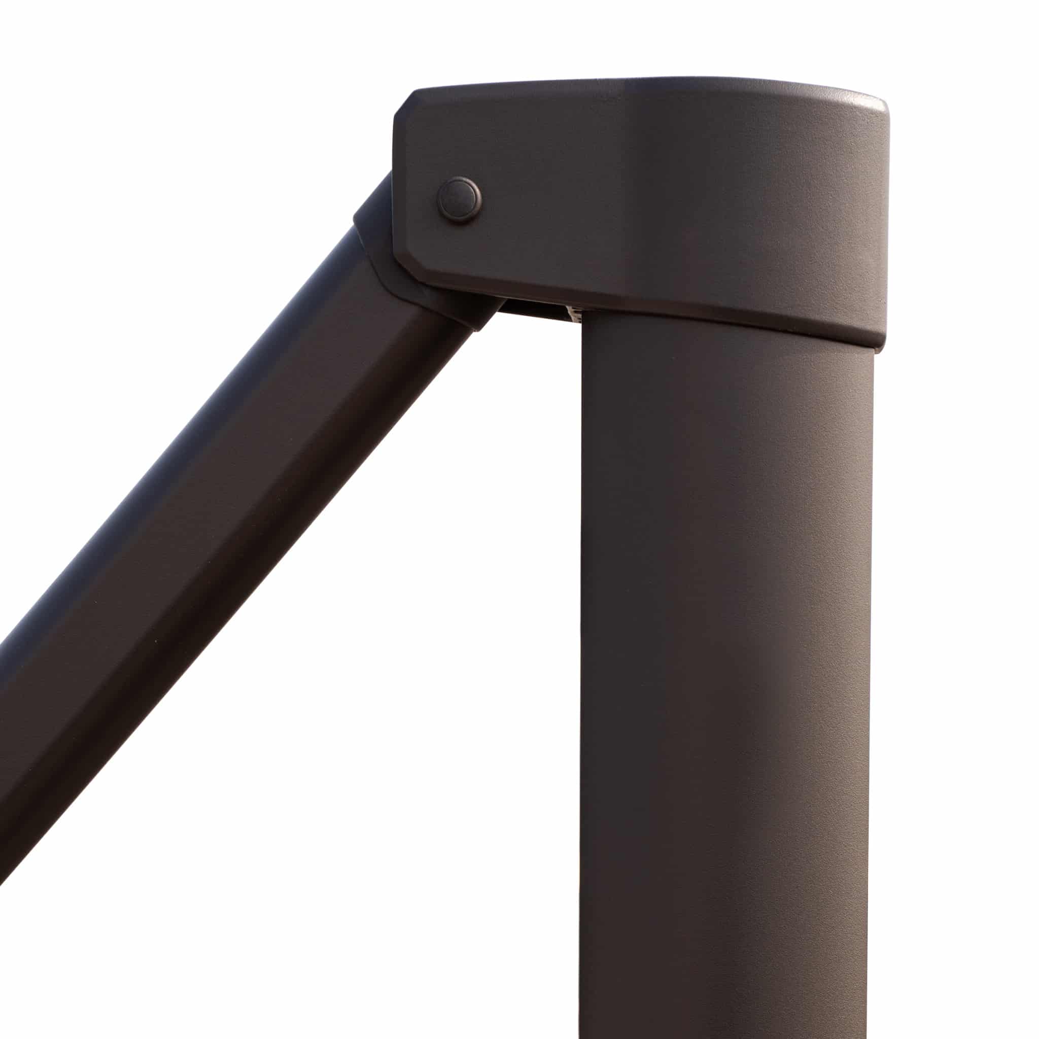 12' Dark Gray Polyester Round Tilt Cantilever Patio Umbrella With Stand - Image 4