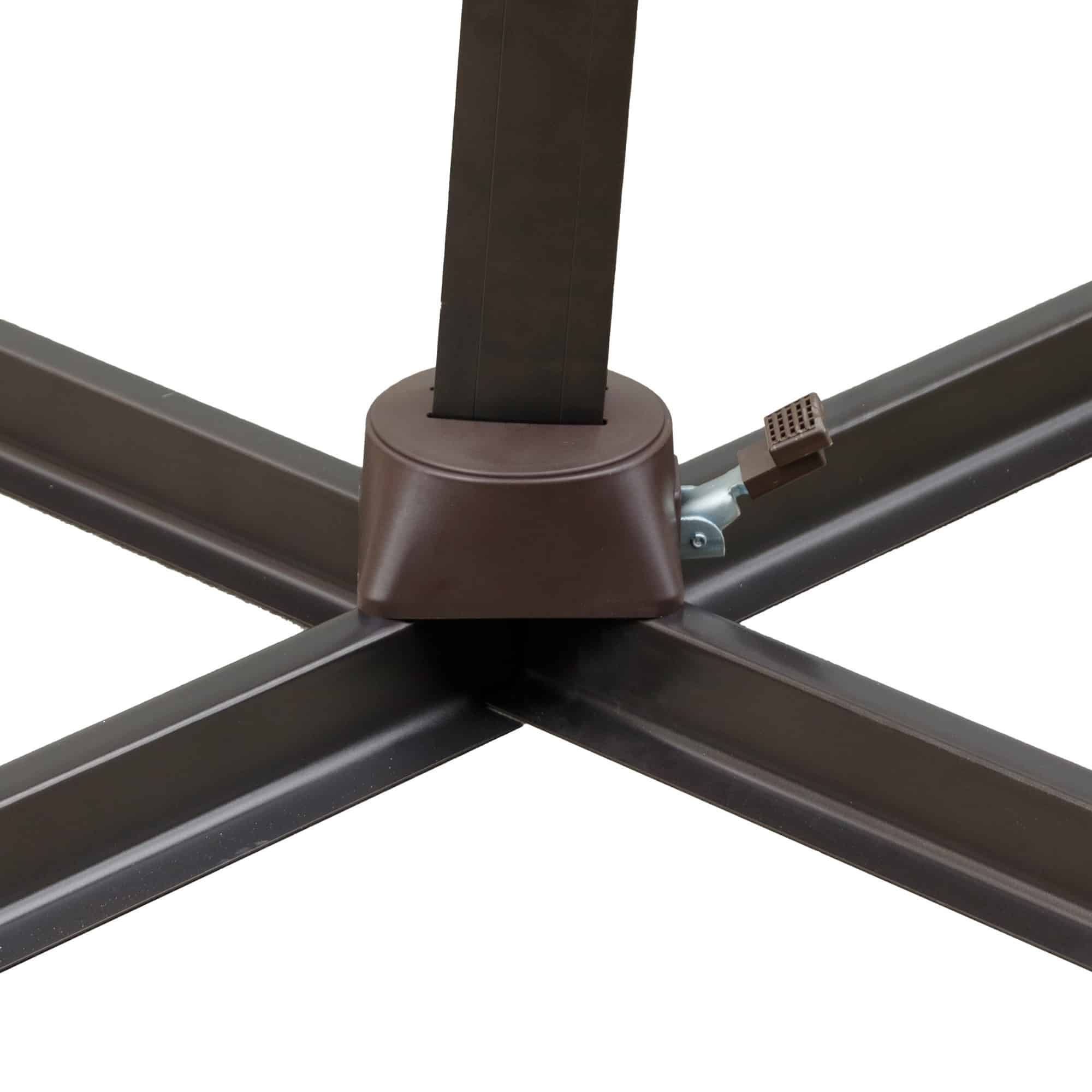 10' Dark Gray Polyester Square Tilt Cantilever Patio Umbrella With Stand - Image 3