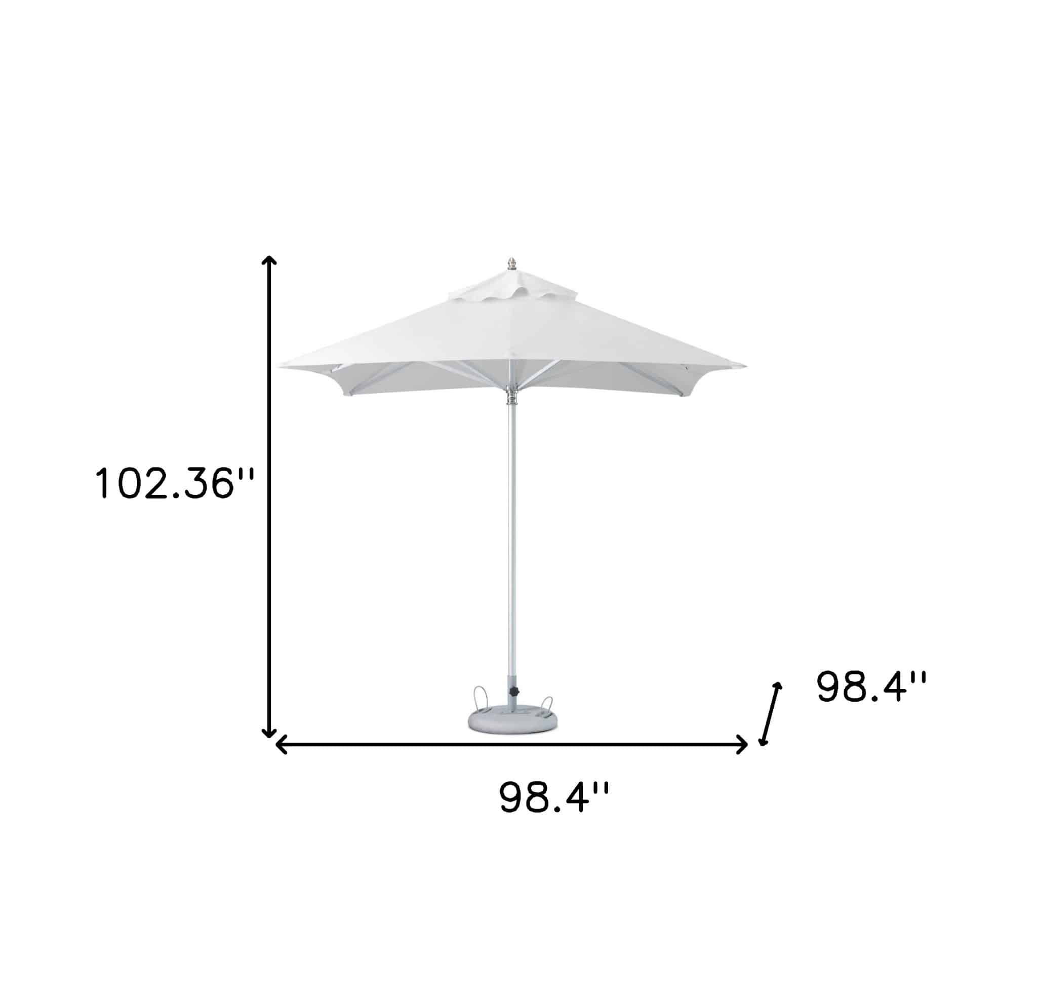 8' White Polyester Square Market Patio Umbrella - Image 6