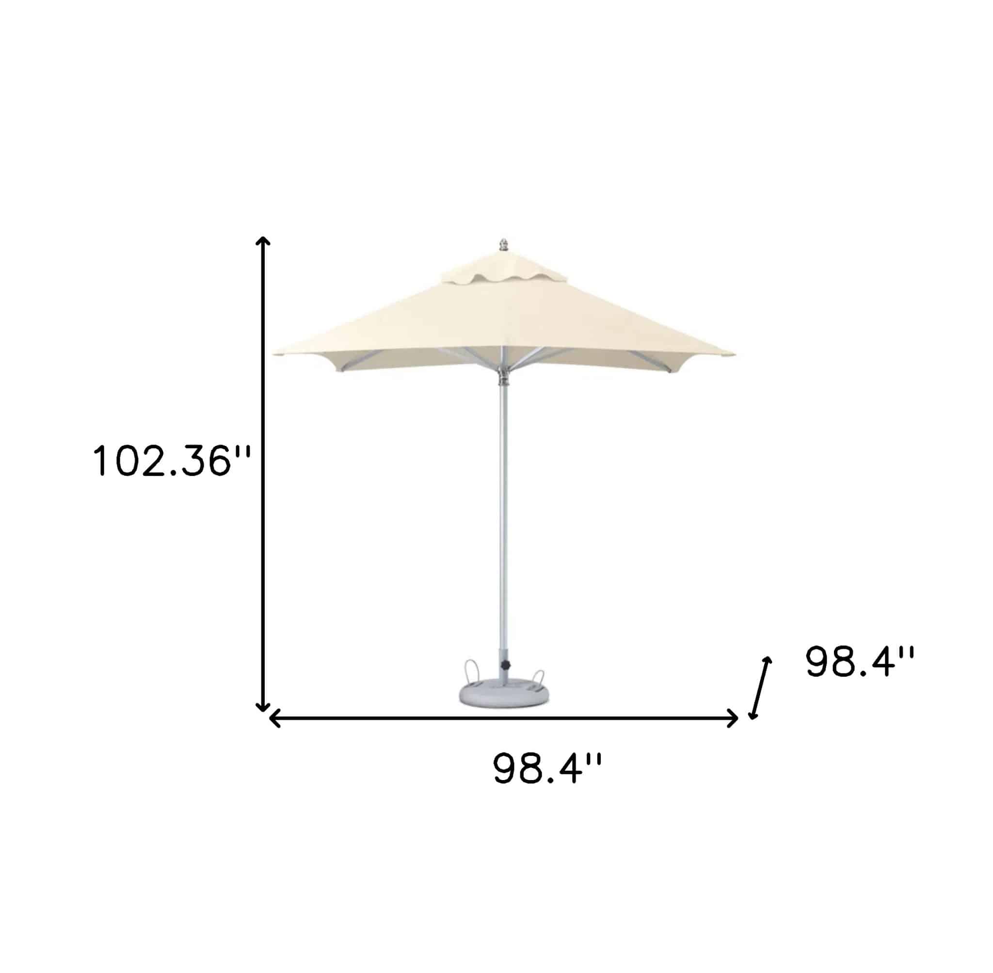 8' Ecru Polyester Square Market Patio Umbrella - Image 4