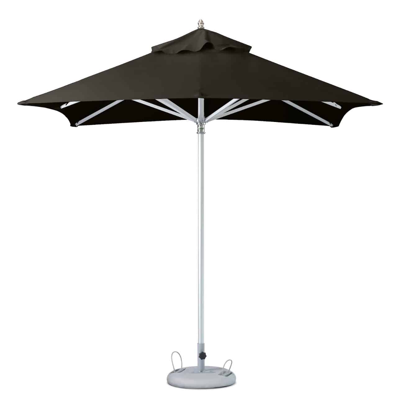 8' Black Polyester Square Market Patio Umbrella - Image 2