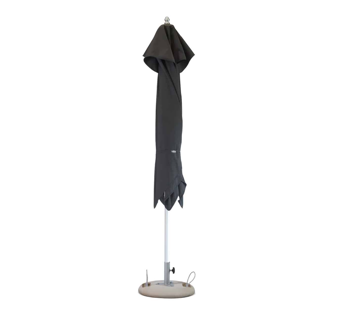 8' Black Polyester Square Market Patio Umbrella - Image 3