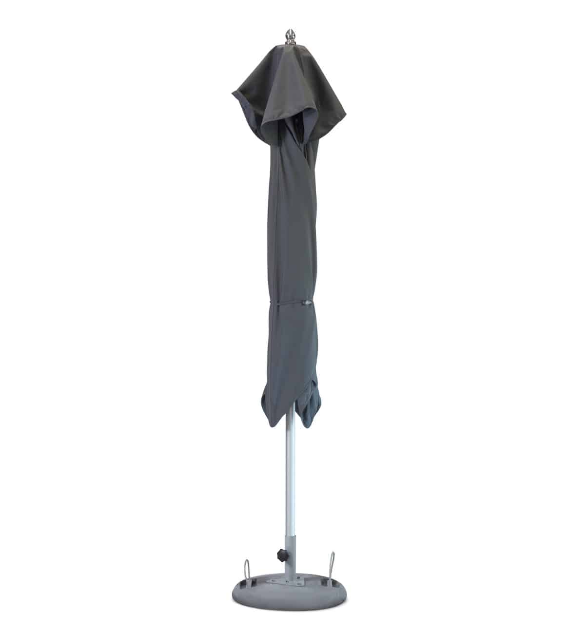 8' Charcoal Polyester Square Market Patio Umbrella - Image 2
