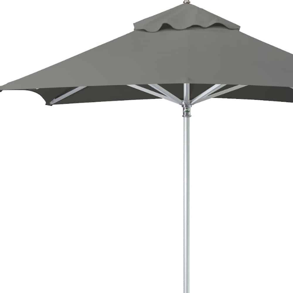 8' Charcoal Polyester Square Market Patio Umbrella - Image 3
