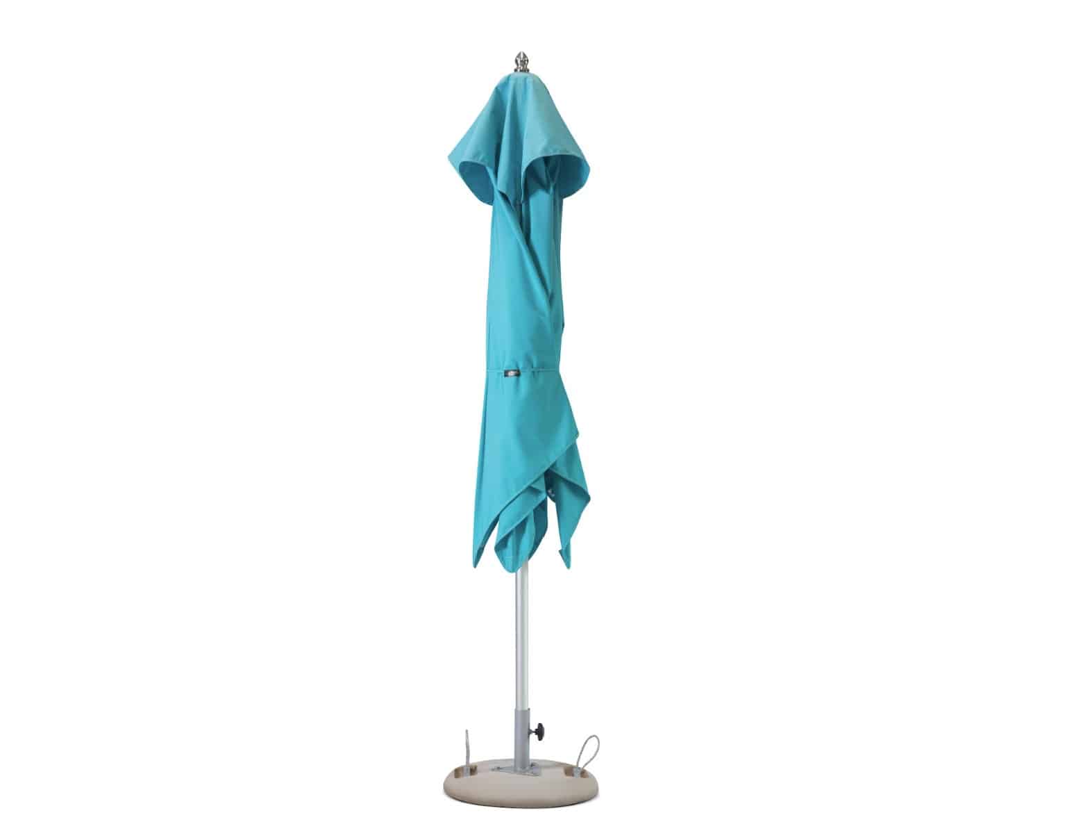 8' Aqua Polyester Square Market Patio Umbrella - Image 2