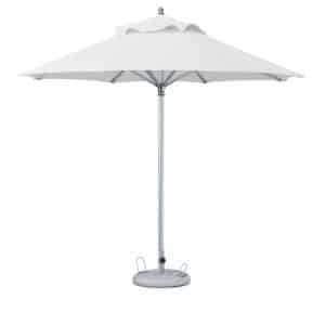 10' White Polyester Round Market Patio Umbrella