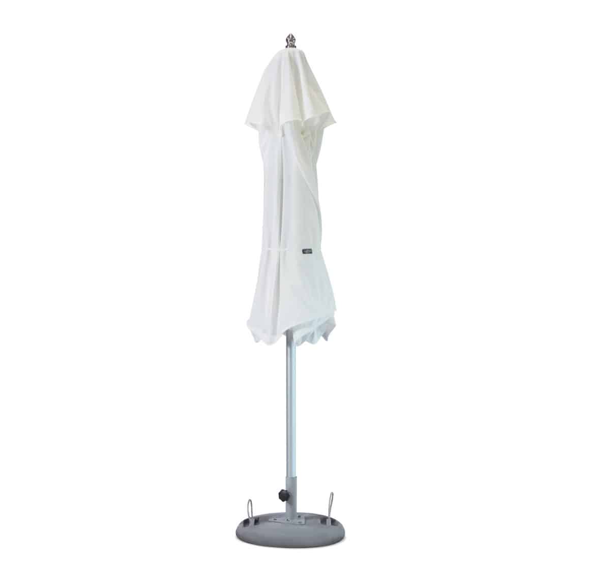 10' White Polyester Round Market Patio Umbrella - Image 2