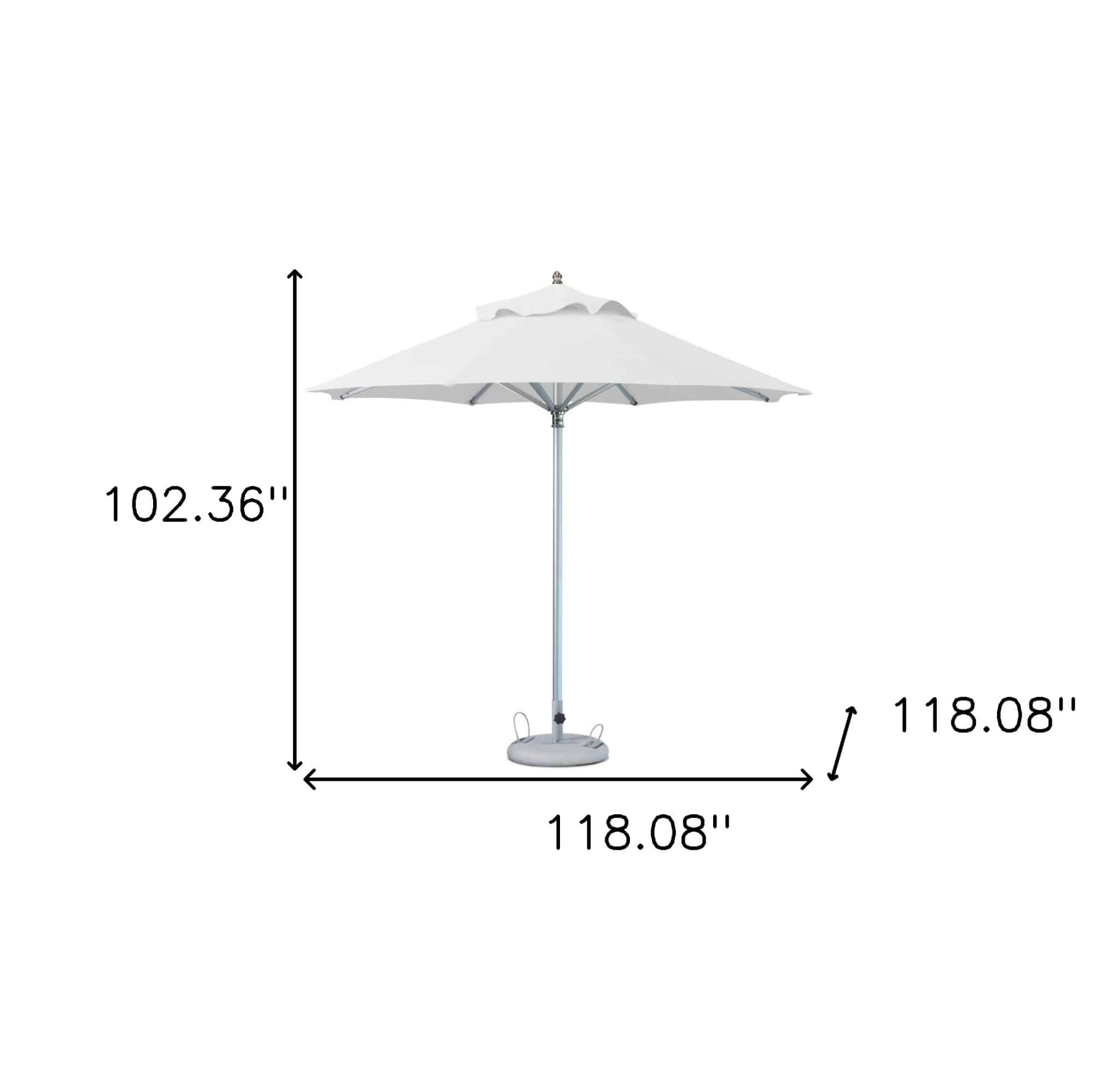 10' White Polyester Round Market Patio Umbrella - Image 4