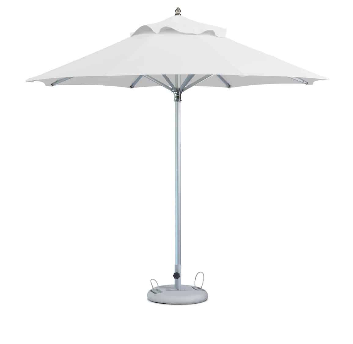 10' White Polyester Round Market Patio Umbrella - Image 3