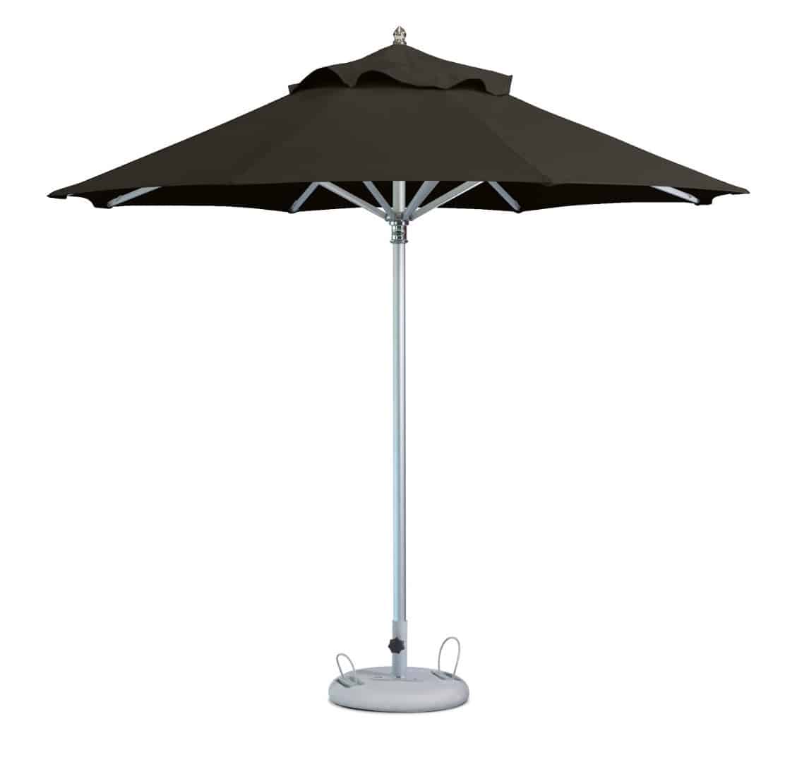 10' Black Polyester Round Market Patio Umbrella - Image 3