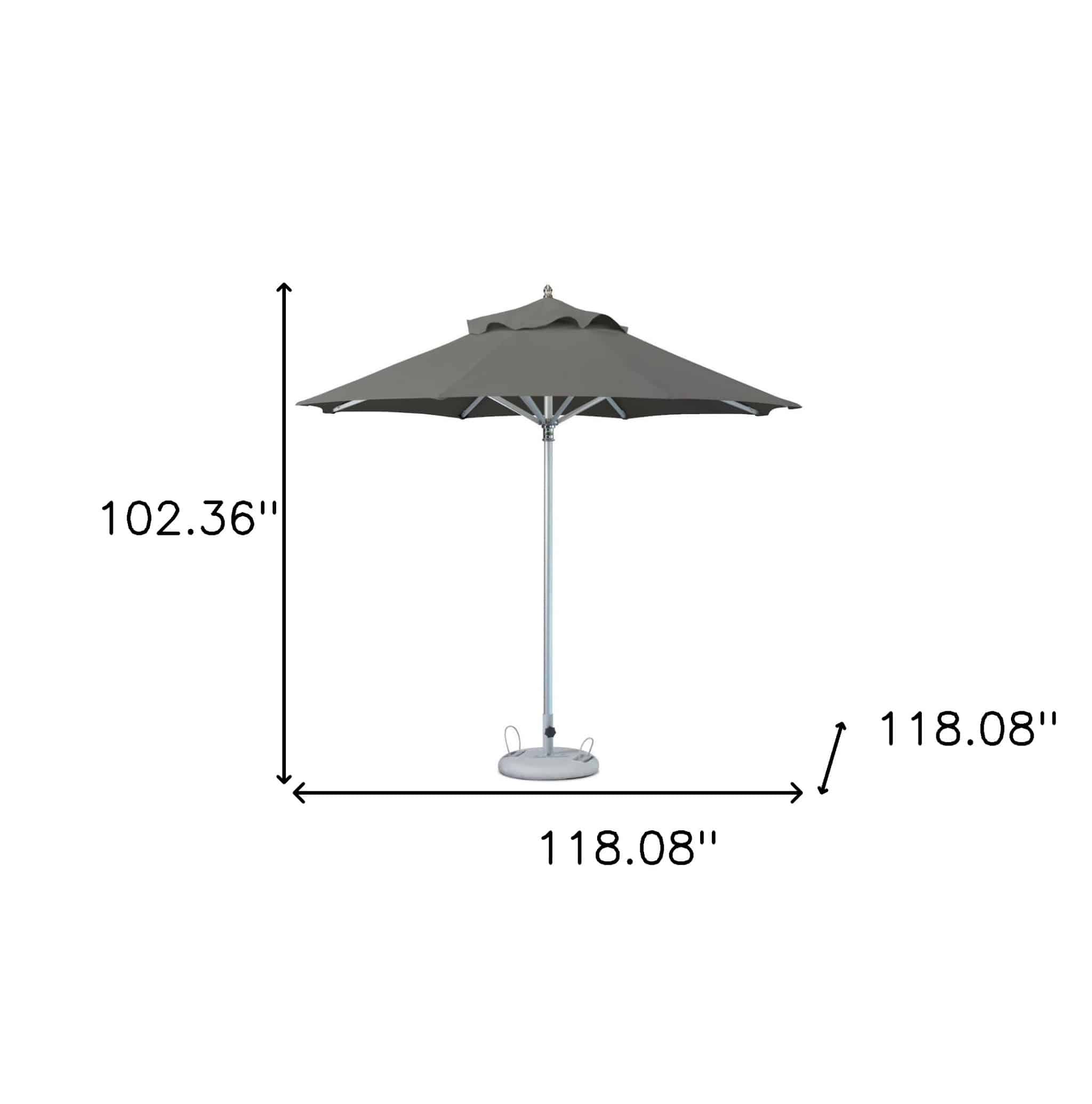 10' Charcoal Polyester Round Market Patio Umbrella - Image 4