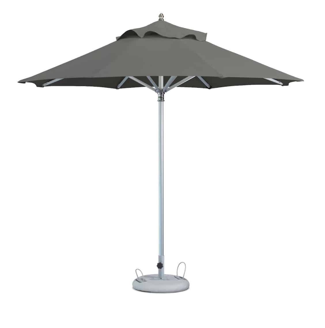 10' Charcoal Polyester Round Market Patio Umbrella - Image 3