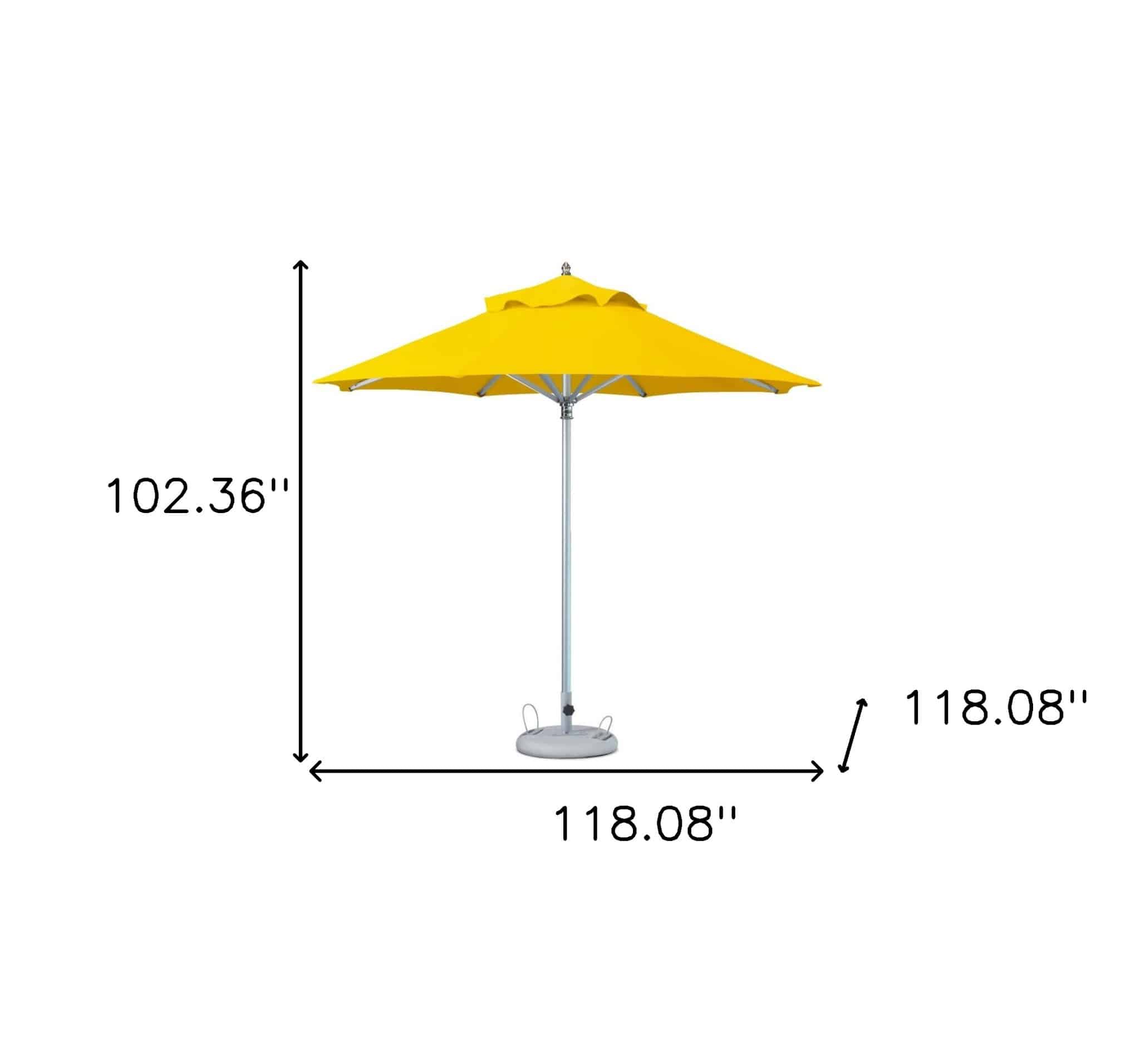 10' Yellow Polyester Round Market Patio Umbrella - Image 5